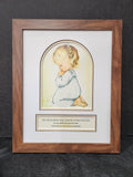 Now I lay me down to sleep prayer with little girl kneeling in prayer framed print.