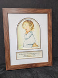 Now I lay me down to sleep prayer with little girl kneeling in prayer framed print.