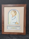 Now I lay me down to sleep prayer with little girl kneeling in prayer framed print.