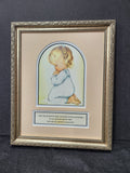 Now I lay me down to sleep prayer with little girl kneeling in prayer framed print.
