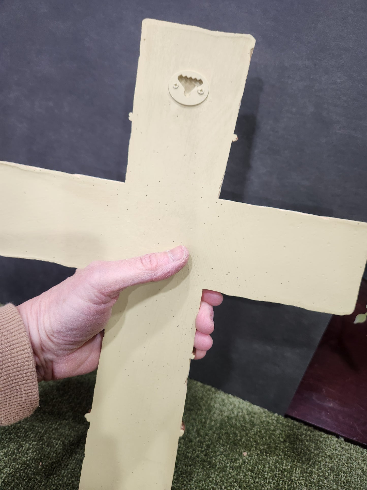 Cross with Pink Rose for wall