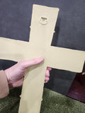 Cross with Pink Rose for wall