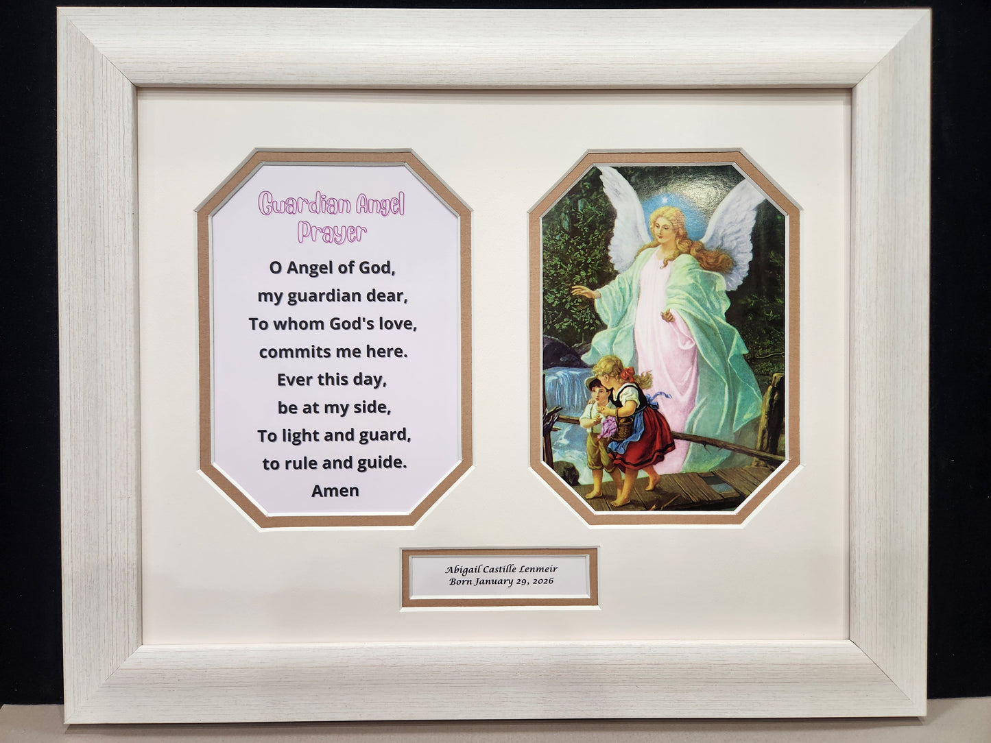 Guardian Angel picture with prayer for girl