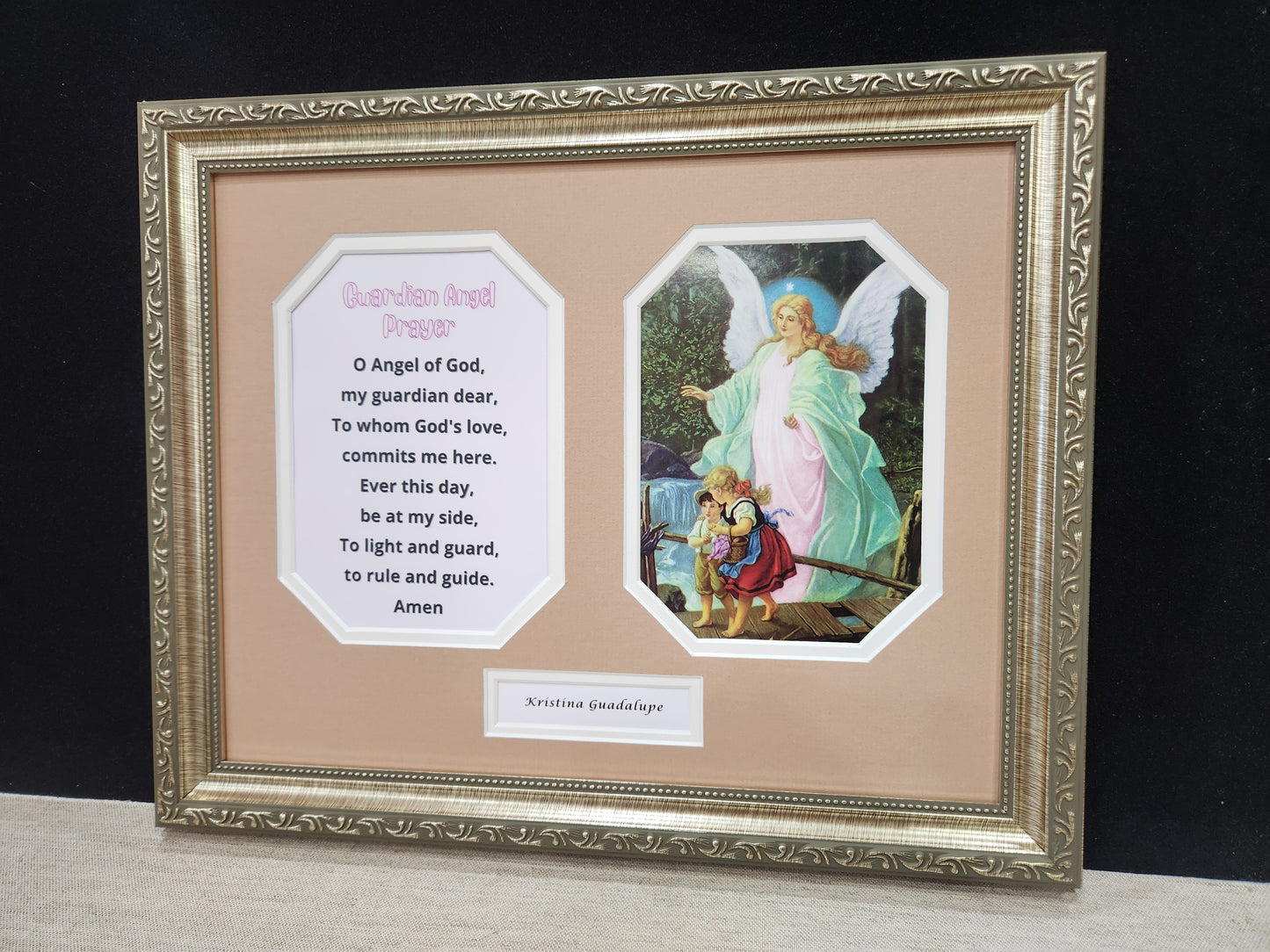 Guardian Angel picture with prayer for girl