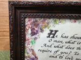 Micah 6:8 Framed Scripture - 5" X 7"