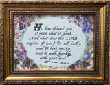 Micah 6:8 Framed Scripture - 5" X 7"