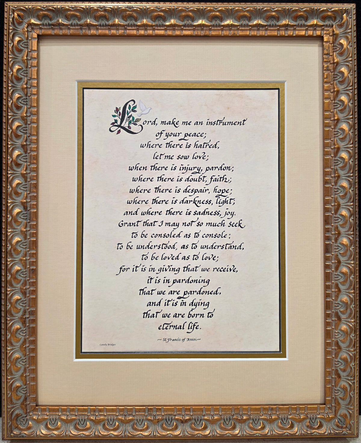 Saint Francis of Assisi framed prayer