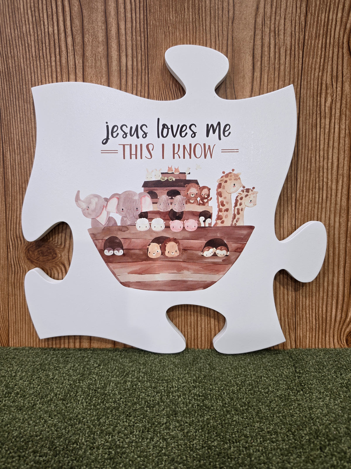 Jesus Loves Me this I know wall puzzle piece art