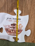 Jesus Loves Me this I know wall puzzle piece art