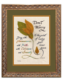 Padre Pio Don't Worry framed verse