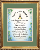 Notre Dame Blessing framed and matted calligraphy and art picture.