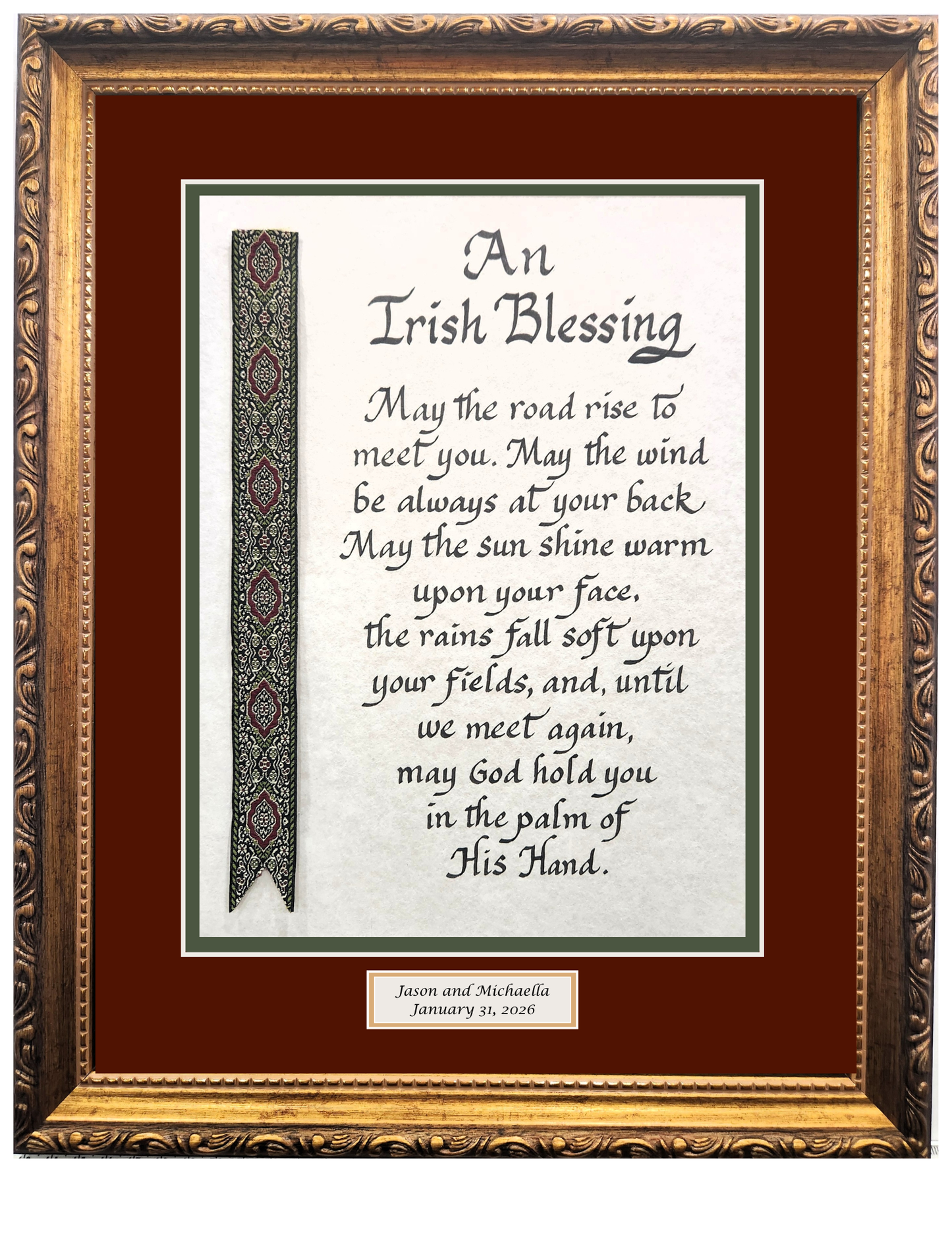 Irish Blessing with decorative ribbon personalized picture