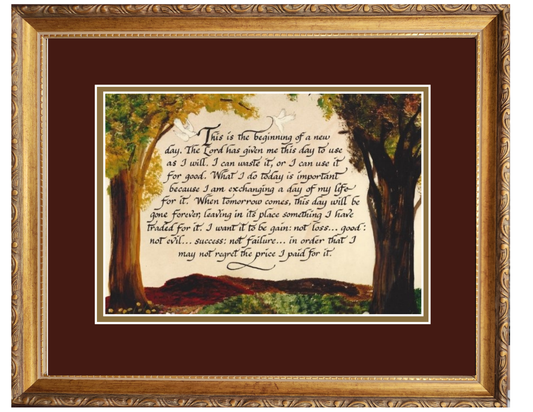 Begin a new Day Inspirational verse framed wall decor