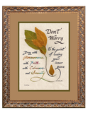 Padre Pio Don't Worry framed verse