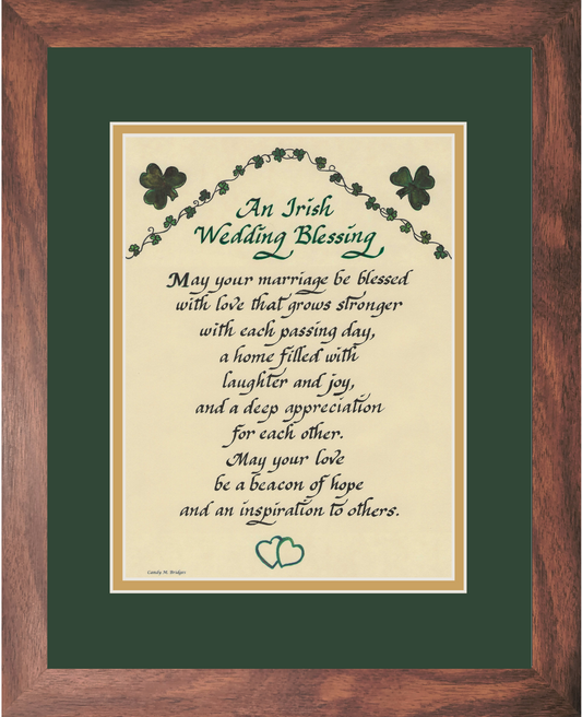 Framed Irish Wedding Marriage Blessing Personalized Framed Keepsake.