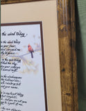 I heard your voice in the wind today memorial custom framed poem.