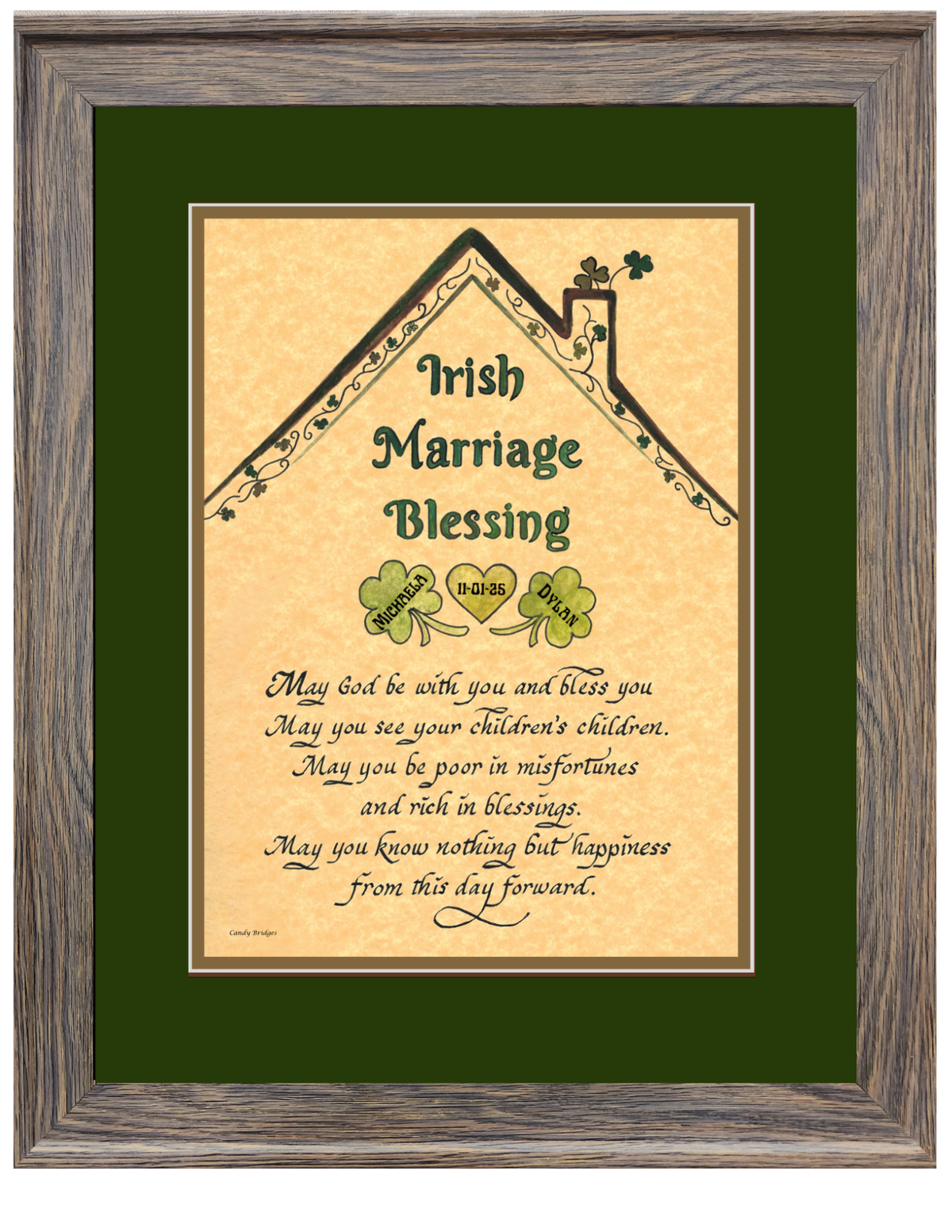 An Irish Marriage Blessing custom framed wedding gift