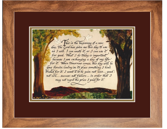 Begin a new Day Inspirational verse framed wall decor