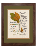 Padre Pio Don't Worry framed verse