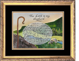 The Lord is my Shepherd framed calligraphy and art print