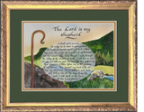 The Lord is my Shepherd framed calligraphy and art print
