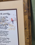 I heard your voice in the wind today memorial custom framed poem.