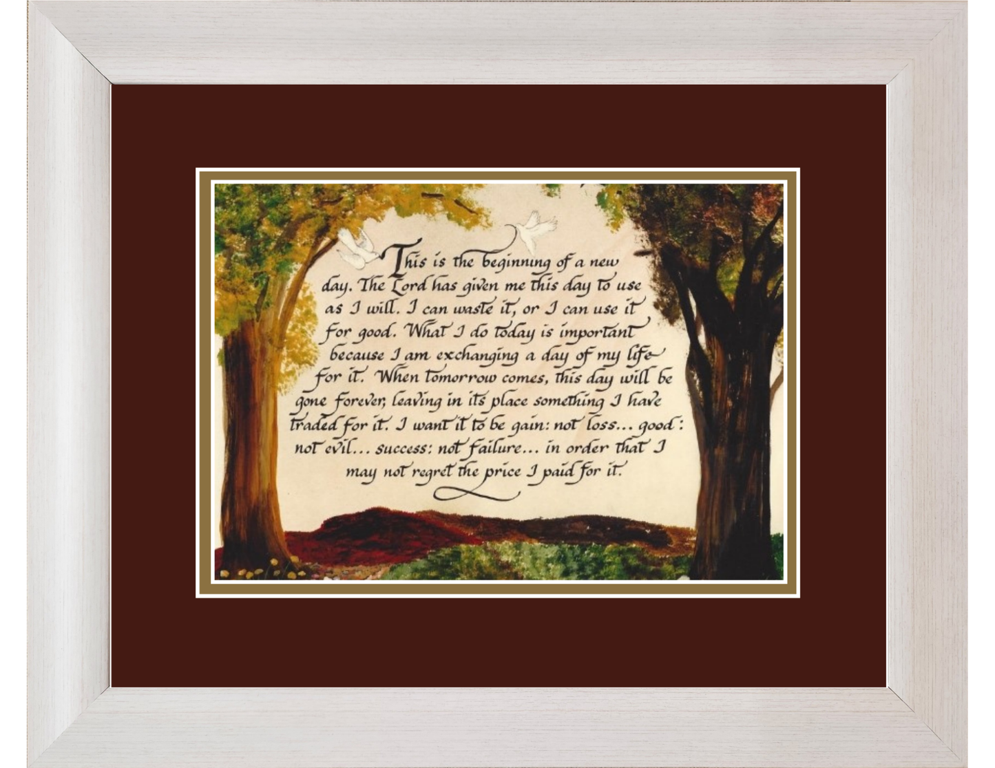 Begin a new Day Inspirational verse framed wall decor