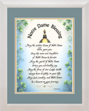Notre Dame Blessing framed and matted calligraphy and art picture.