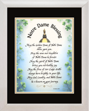 Notre Dame Blessing framed and matted calligraphy and art picture.