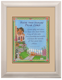 House Blessing custom framed picture with option to personalize with a family name.