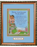 House Blessing custom framed picture with option to personalize with a family name.