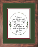 Ephesians 2 8:10 Scripture Verse custom framed and matted picture