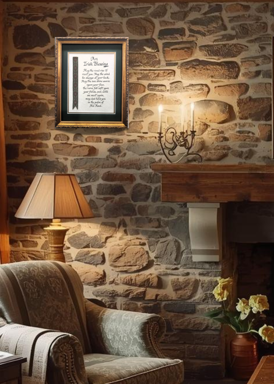 Irish Blessing with decorative ribbon personalized picture
