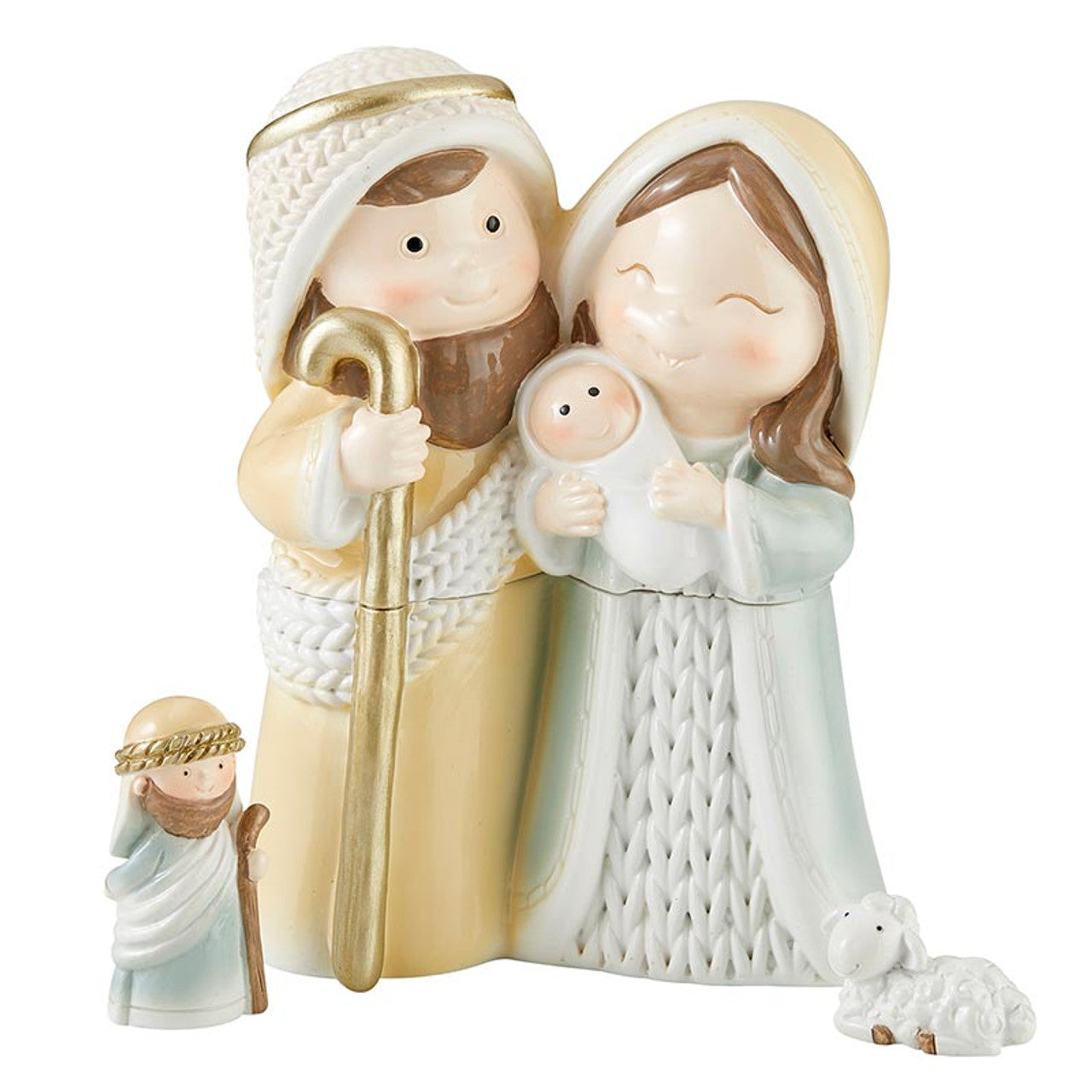 Nativity Christmas Characters with nesting wiseman and sheep