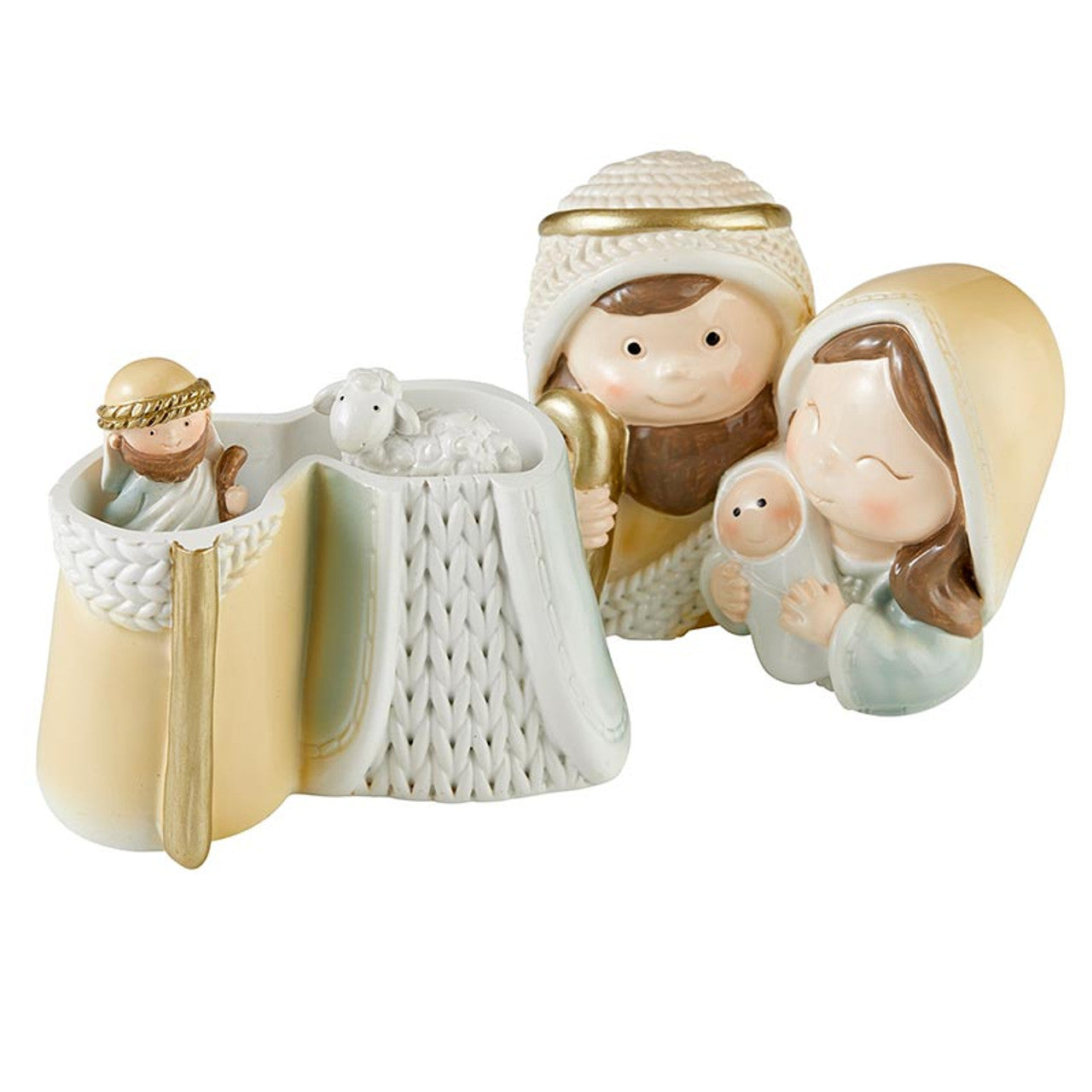 Nativity Christmas Characters with nesting wiseman and sheep