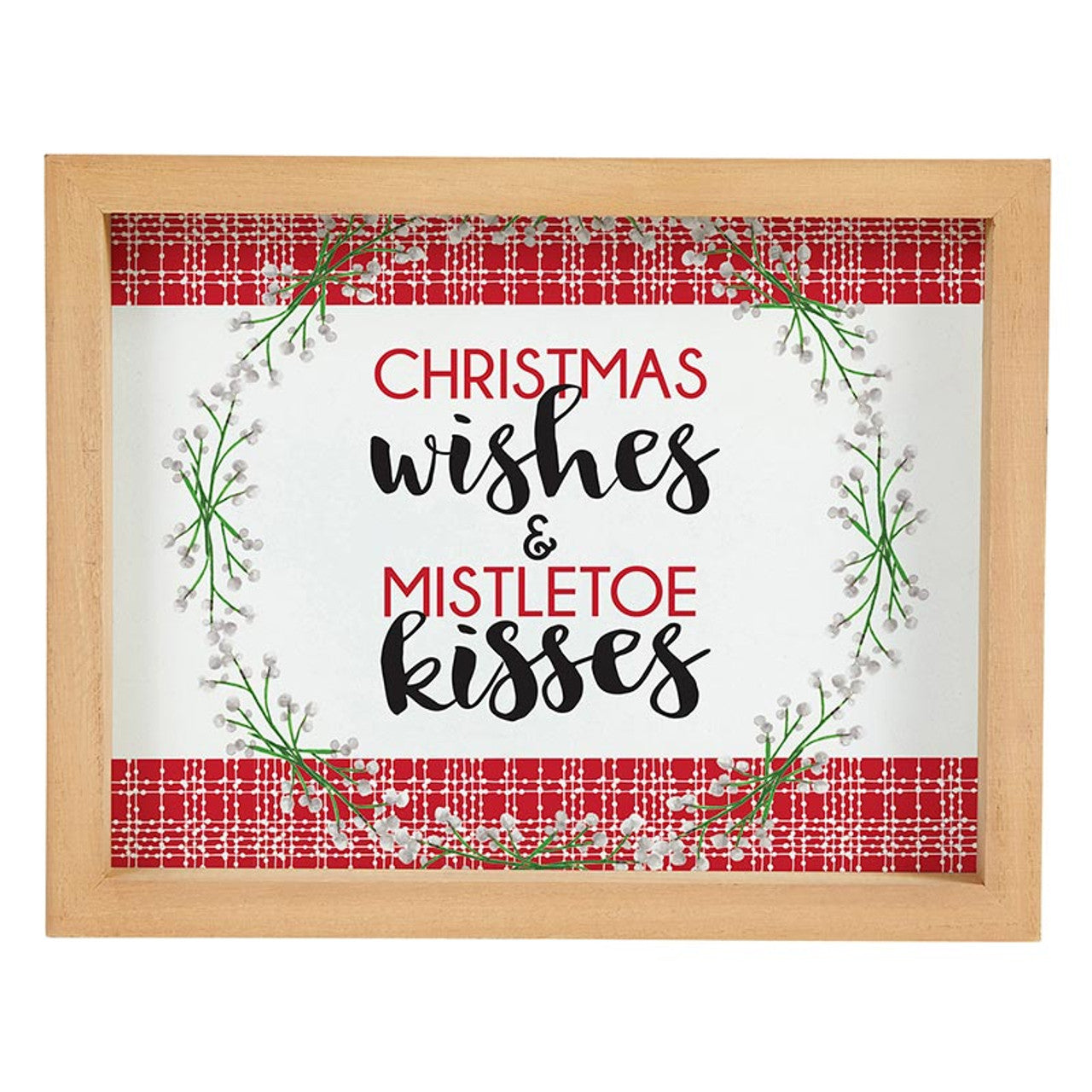 Christmas Wishes and Mistletoe Kisses box sign