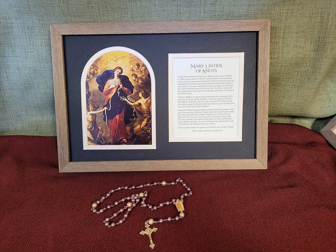 Mary undoer of knots framed art and prayer