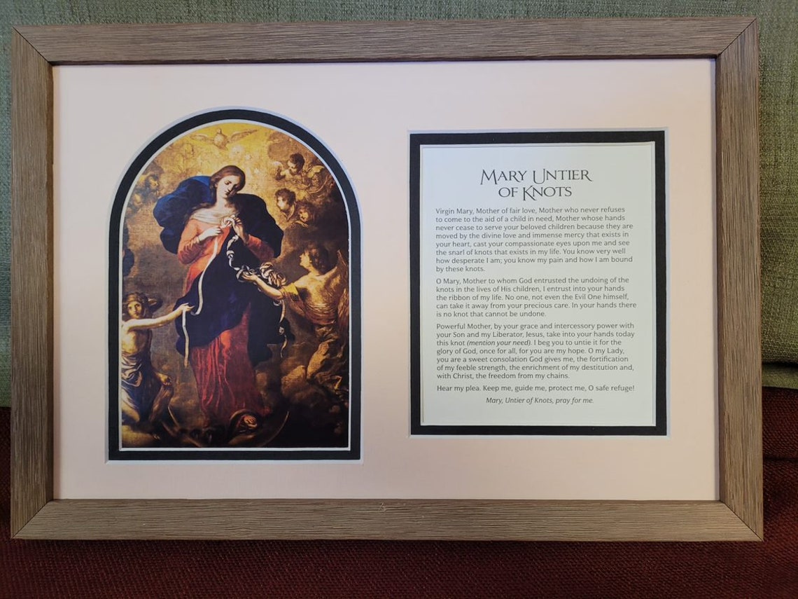 Mary undoer of knots framed art and prayer