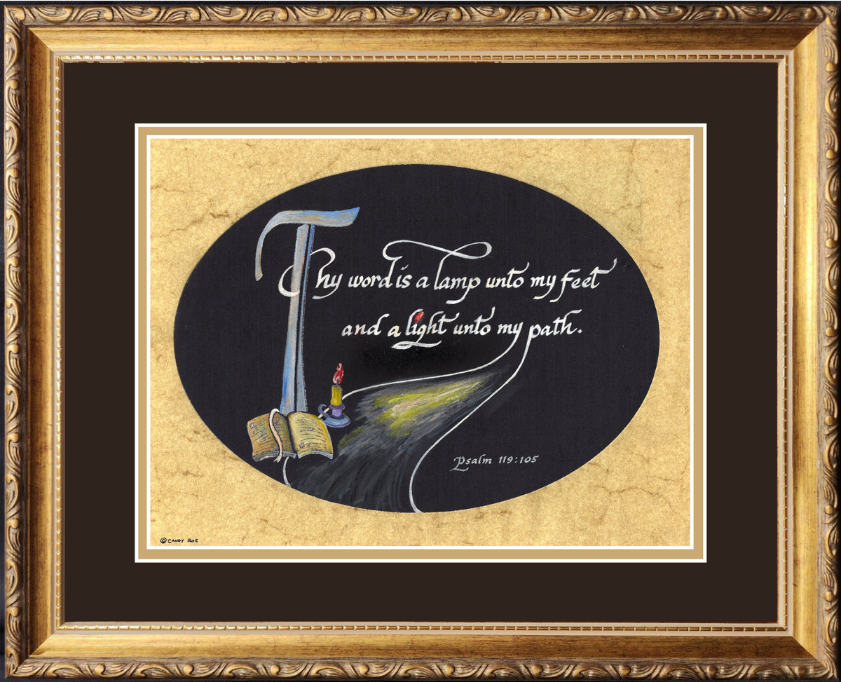 Thy Word is a lamp unto my feet custom framed Scripture