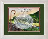 The Lord is my Shepherd framed calligraphy and art print