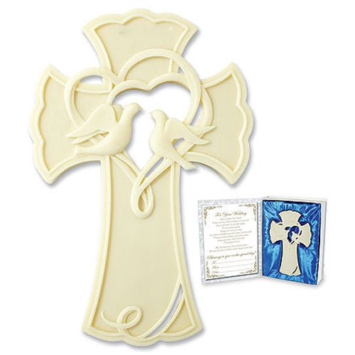 Wedding Dove Ivory colored wall cross for the Bride and Groom