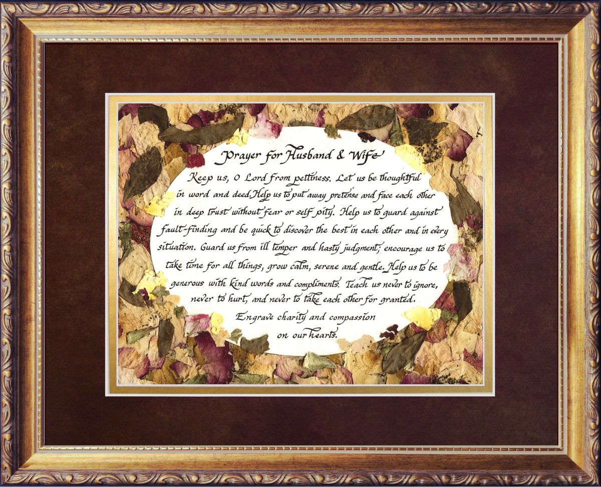 A prayer for husband and wife framed picture