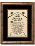 An Irish Blessing Poem custom framed and matted with option to personalize with family name