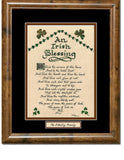 An Irish Blessing Poem custom framed and matted with option to personalize with family name