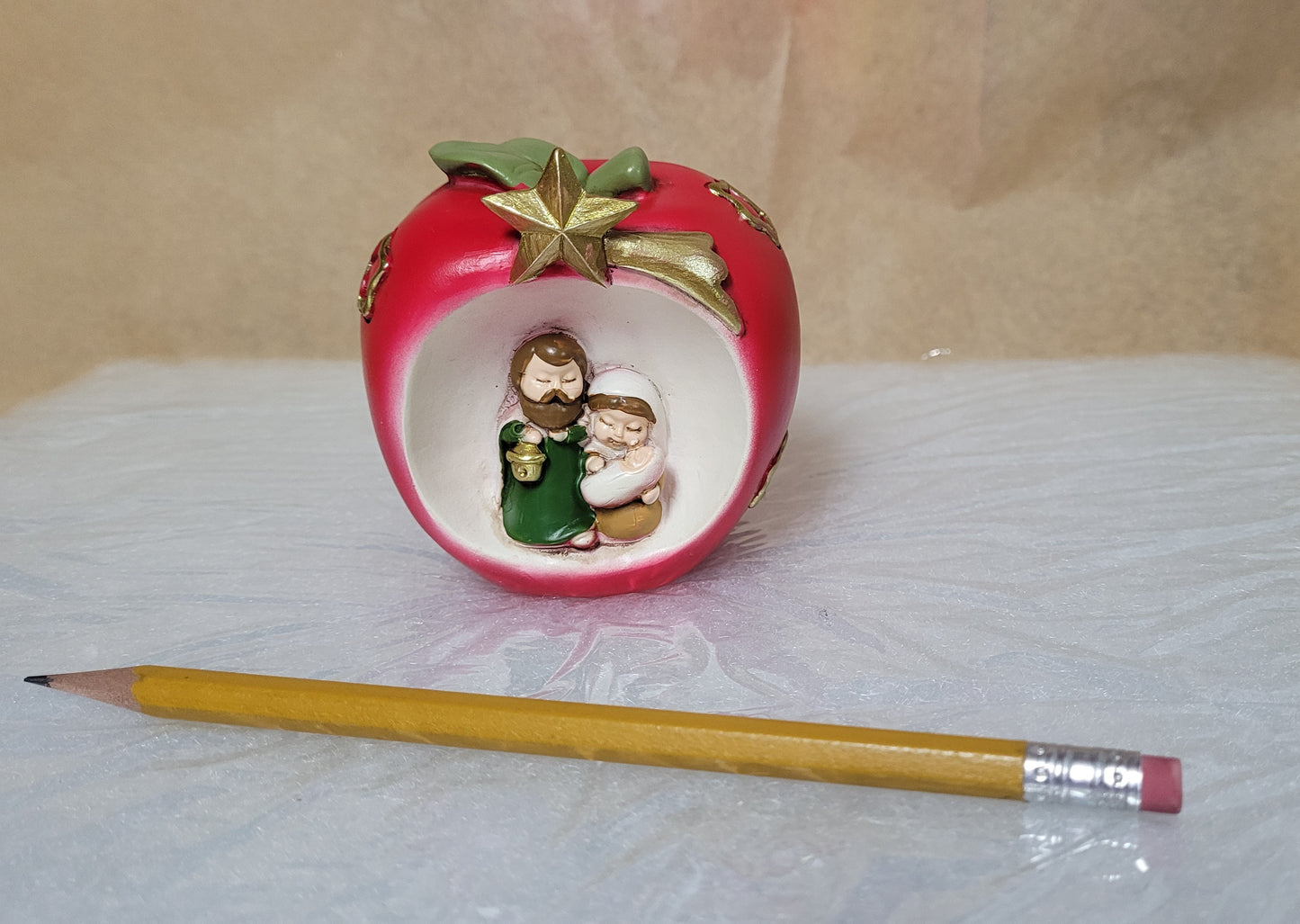 Apple Nativity Ornament