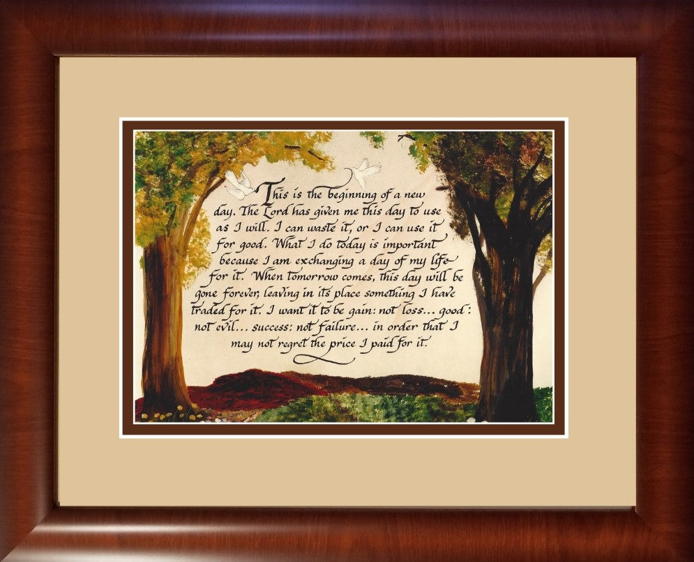 Begin a new Day Inspirational verse framed wall decor