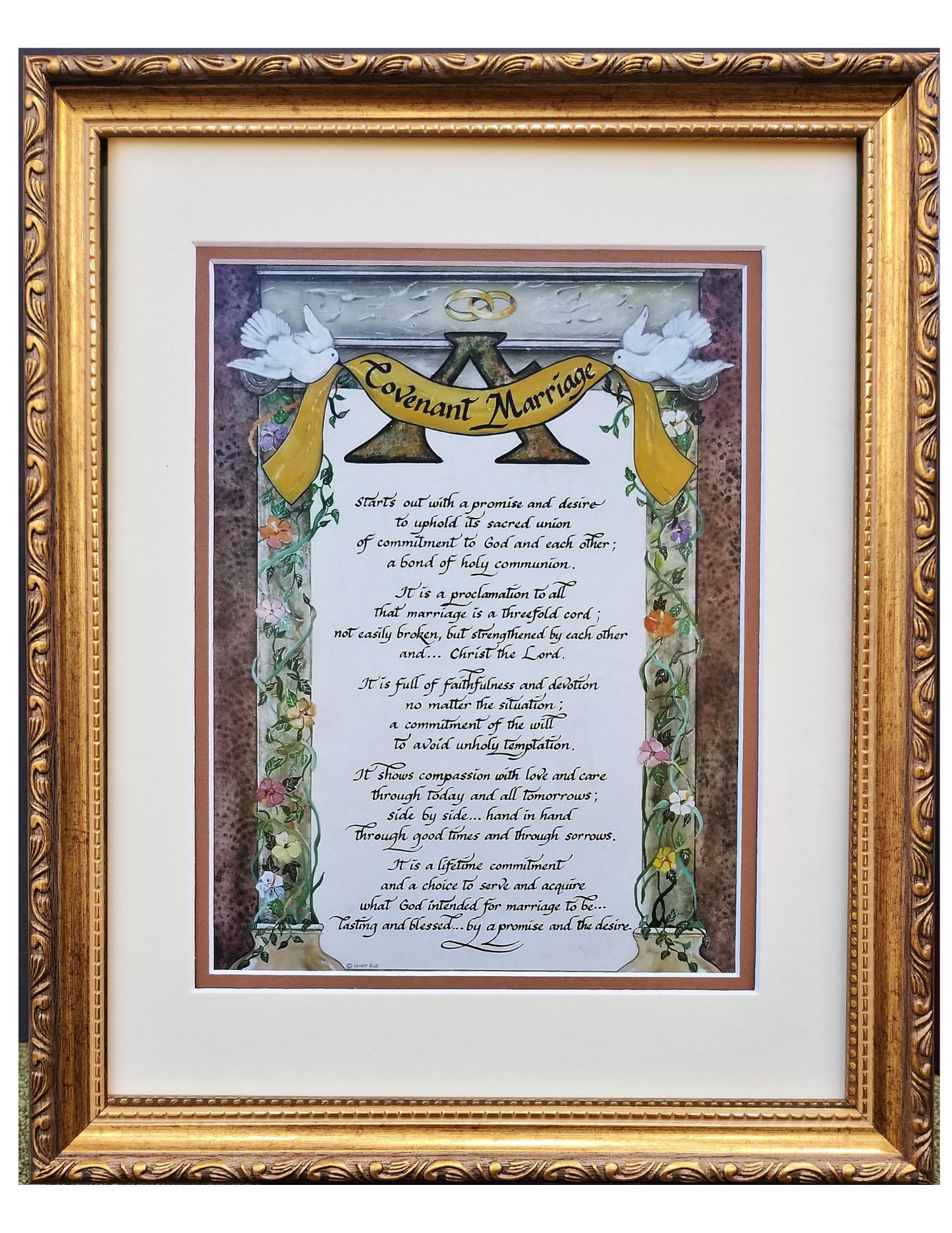 A Covenant Marriage Poem framed and matted picture