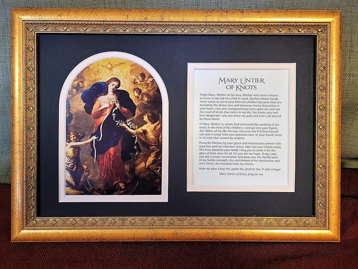 Mary undoer of knots framed art and prayer