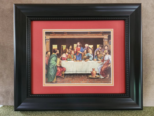 Last Supper print custom framed