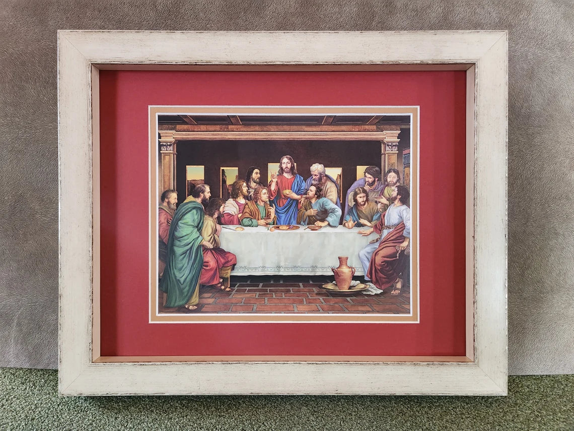 Last Supper print custom framed